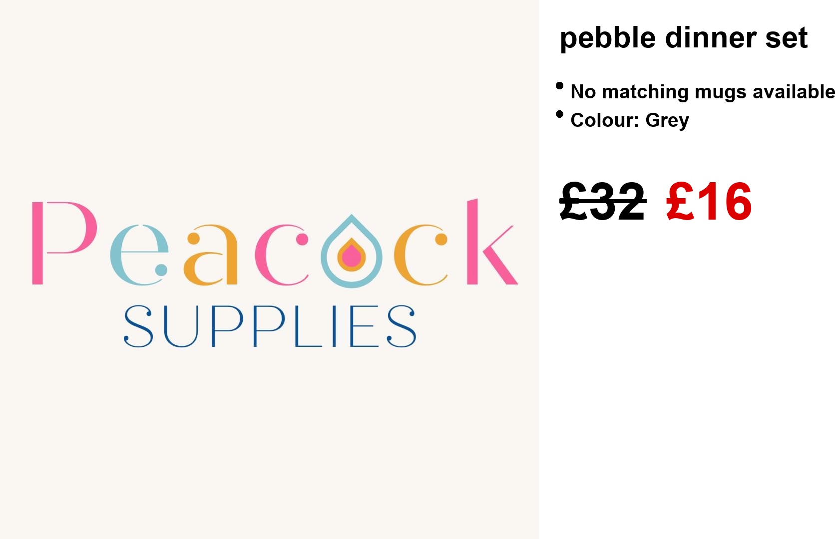 Peacock Supplies 18 Piece Dinner Set - Roma Pebble Grey | Ceramic Porcelain China | 6 x 10.5 Dinner Plates, 6 x 7.5″ Side Plates & 6 x 7″ Bowls | Elegant & Durable | Dishwasher & Microwave Safe - Image 6