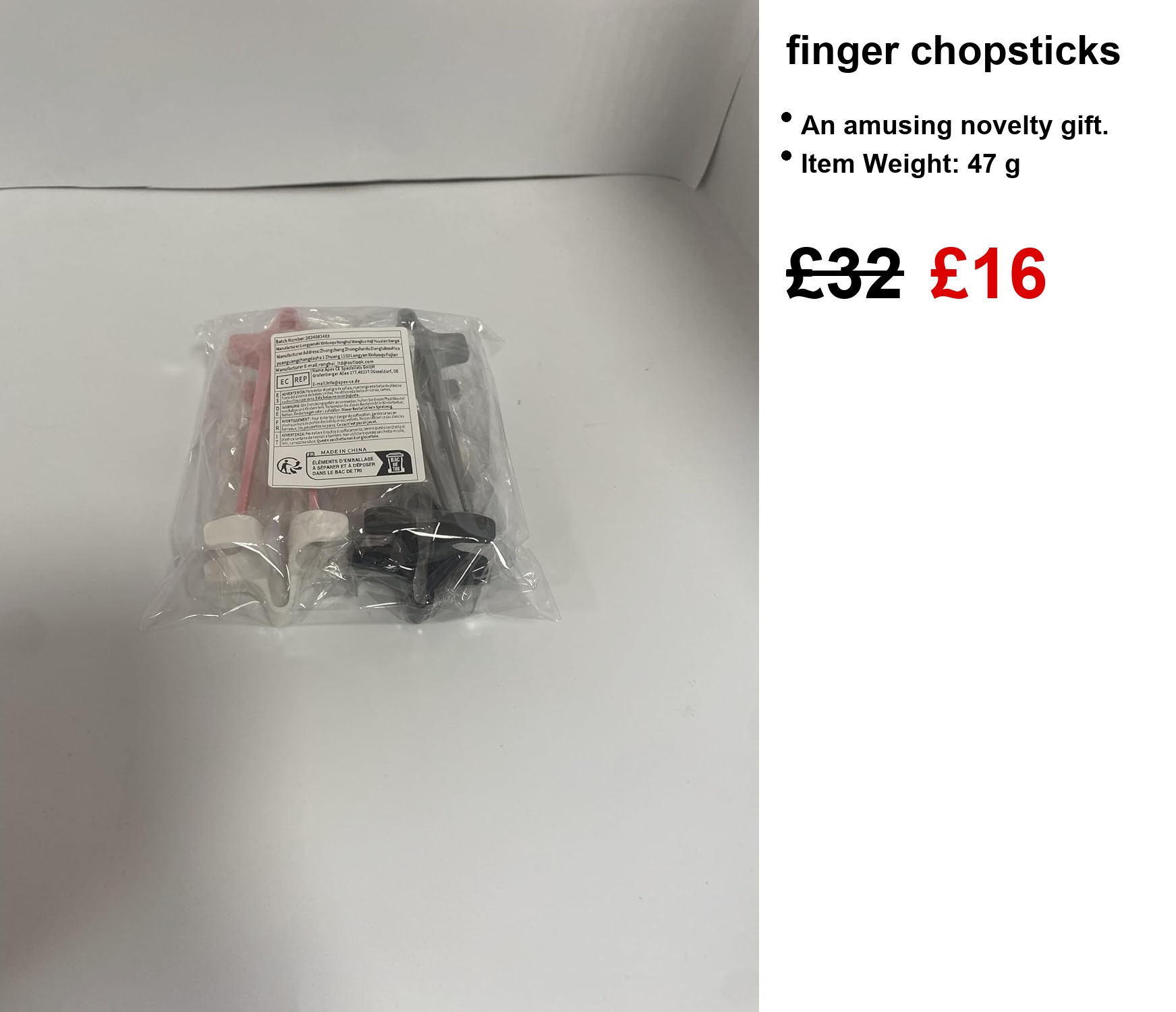 A funky pair of pink finger chopsticks—just look at that design! They're all about snacking convenience, with nifty finger holes that make it easy to grab those tasty bites. Set against a vibrant background, they pop like crazy! Perfect for anyone who loves a bit of fun with their food.