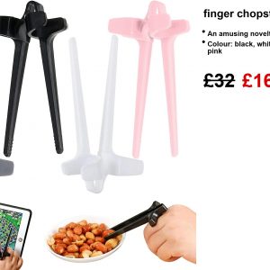 A pair of funky pink finger chopsticks chillin’ on a vibrant backdrop. Those rounded holes? Perfectly crafted for your fingers, making snacking a total breeze. Who knew eating could be so fun and mess-free?