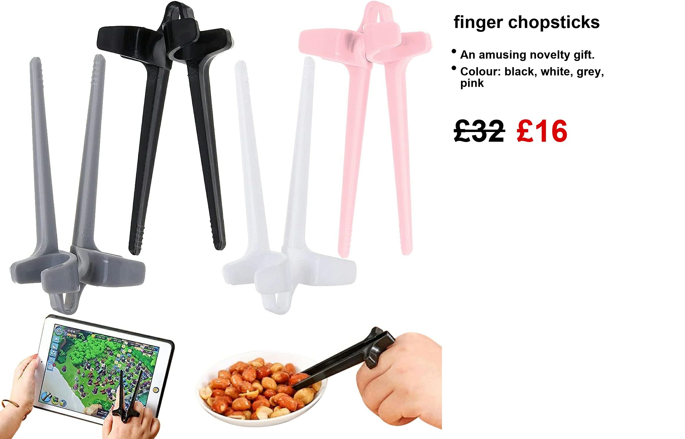 A pair of funky pink finger chopsticks chillin’ on a vibrant backdrop. Those rounded holes? Perfectly crafted for your fingers, making snacking a total breeze. Who knew eating could be so fun and mess-free?