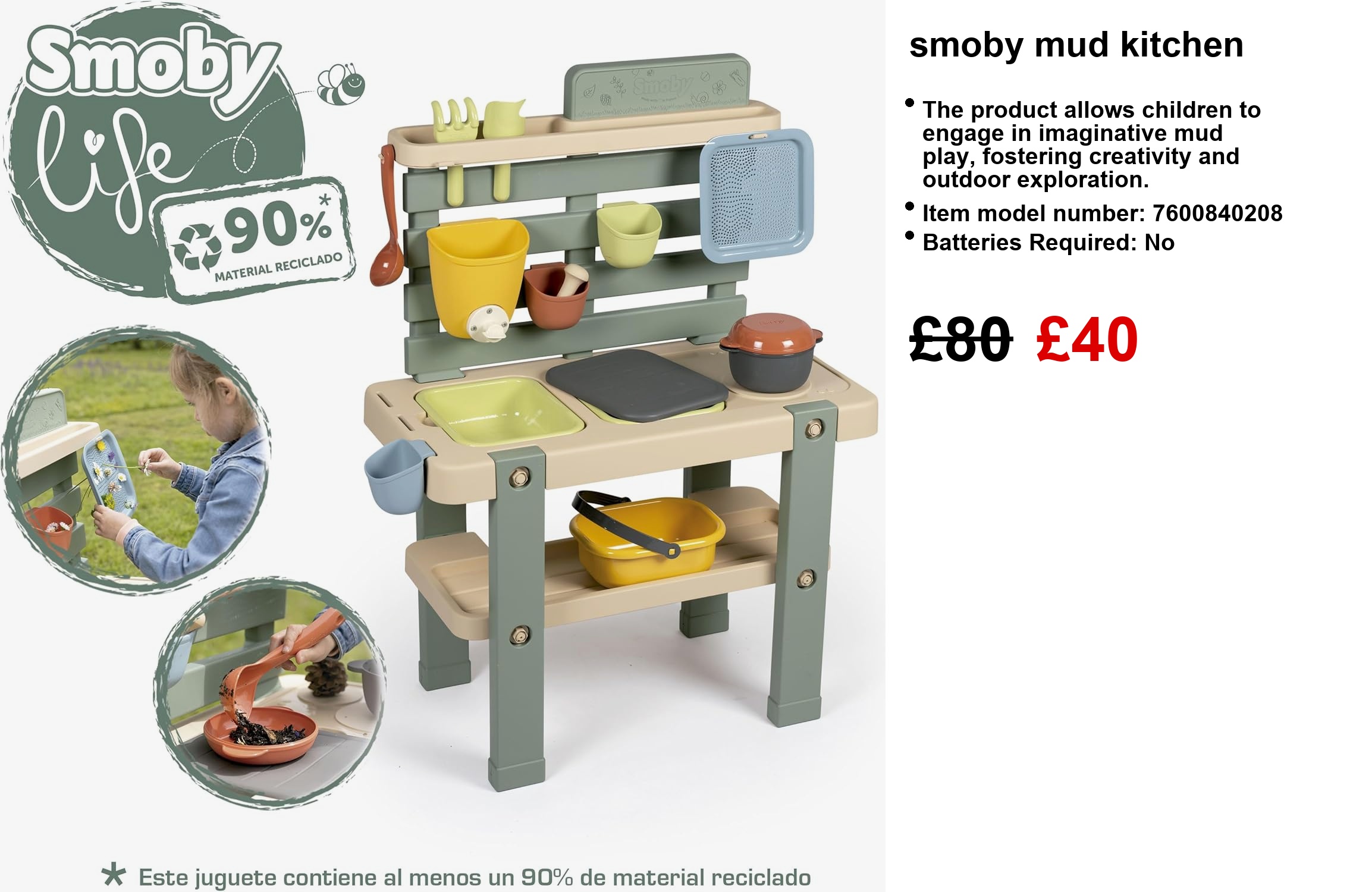 SMOBY LIFE MUD KITCHEN - Image 6